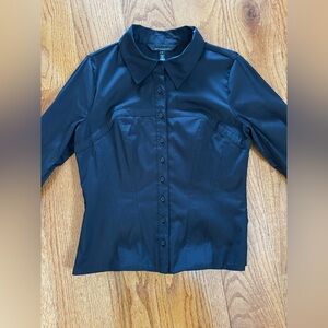 Long Sleeve Seamed Detail Poplin Shirt